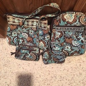 Vera Bradley purse and backpack with accessories